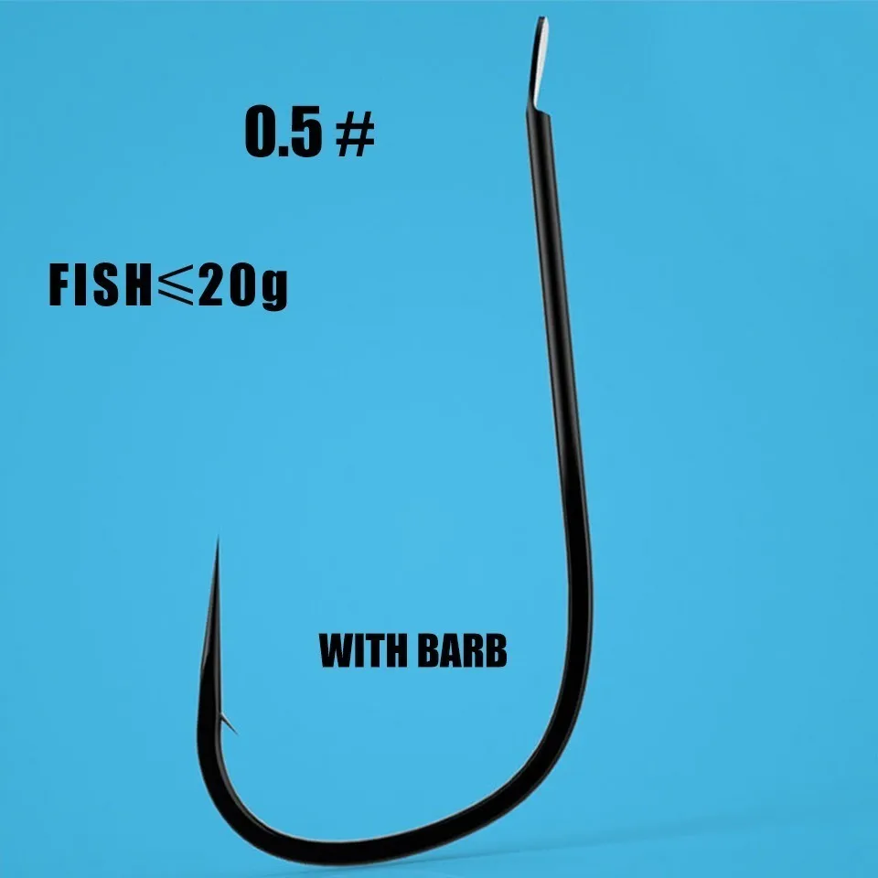50pcs/ lots small fishing hooks for panfish perch trout sunfish bluegrill crucian barbed and no barb fishhook for stream fishing - Цвет: 0.5barb