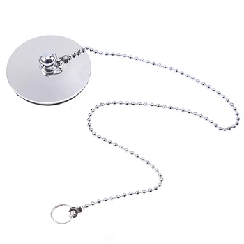 

WHSIM Chrome Plated bathroom drain Kitchen Bath Tub Drain Copper Sink Basin Stopper Plug With Chain Bathroom Accessories
