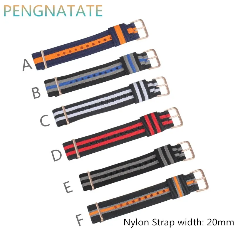 1PCS New Brand Soft Nylon Straps Comfortable to Wear Watch Straps 20mm