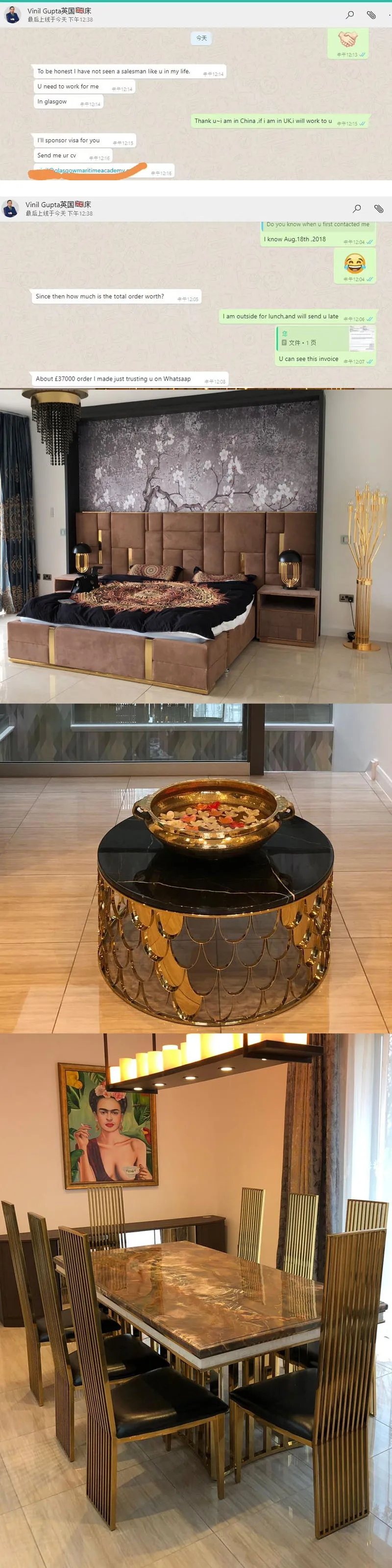 Роскошный современный золотой круглый кофейный столик из нержавеющей стали для гостиной