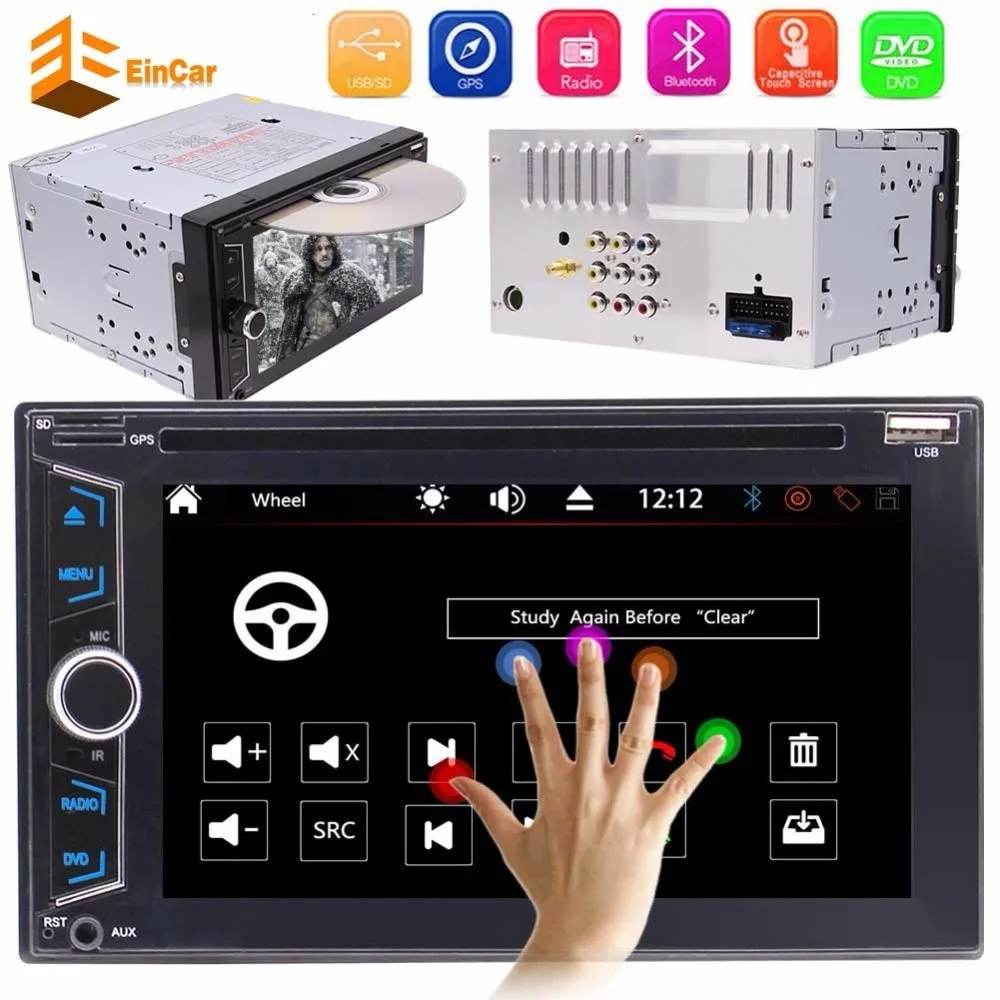 2 DIN Мультимедиа Стерео dvd плеер GPS навигации Радио Bluetooth Автомобильный