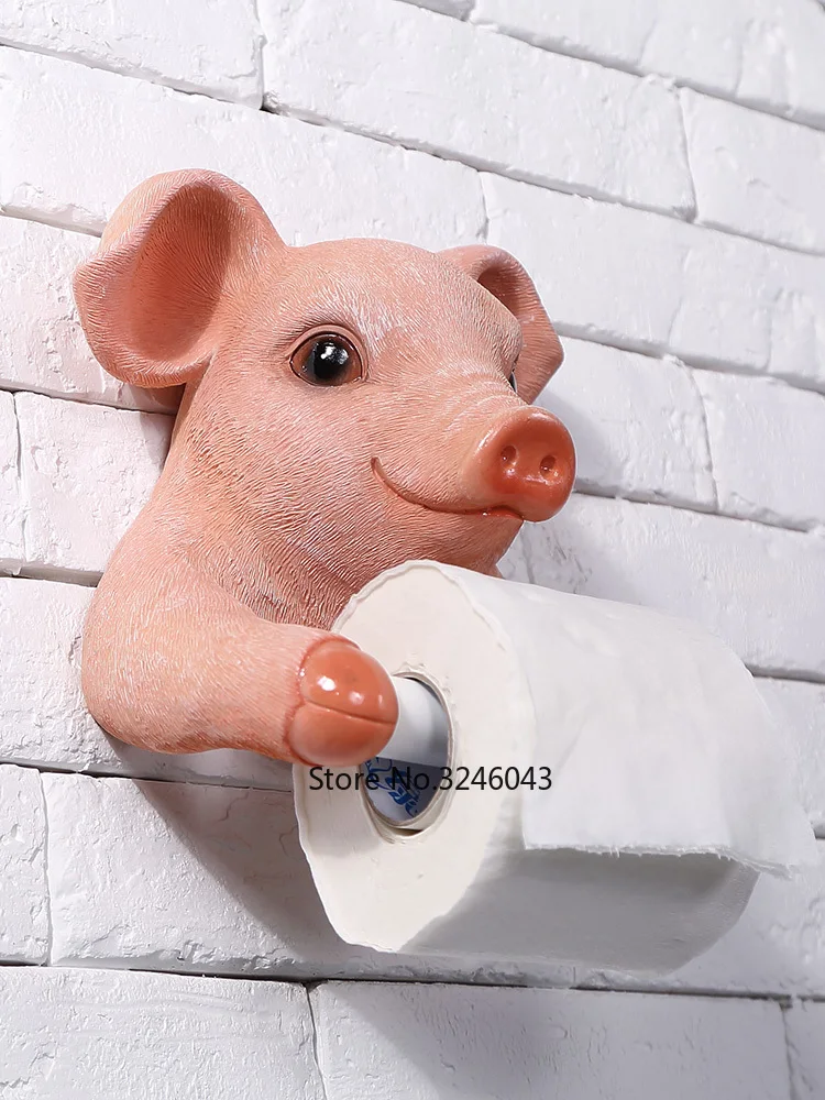 Креативный держатель для ванной, кухни, бумажных полотенец, резиновая Милая свинья, Европейский держатель для туалетной бумаги для ванной, Настенный Лоток для туалетной бумаги