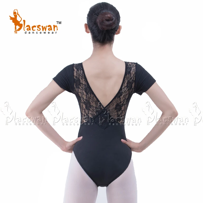

Girls Short Sleeves Lace Leotards Cotton Lycra V back Lace Ballet Leotard Adult ballet uniforms Dance wear Clothing ZPK01