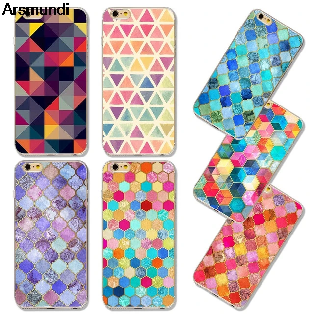 Arsmundi font b 2018 b font Colorful Geometric Charts Phone Cases for font b iPhone b