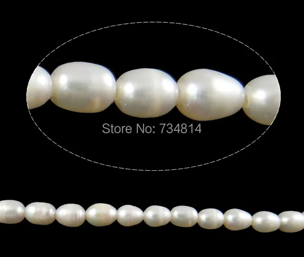 Free shipping!!!Rice Cultured Freshwater Pearl Beads tibetan white A Grade 9-10mm Hole:Approx 2mm Length:15 Inch | Украшения и