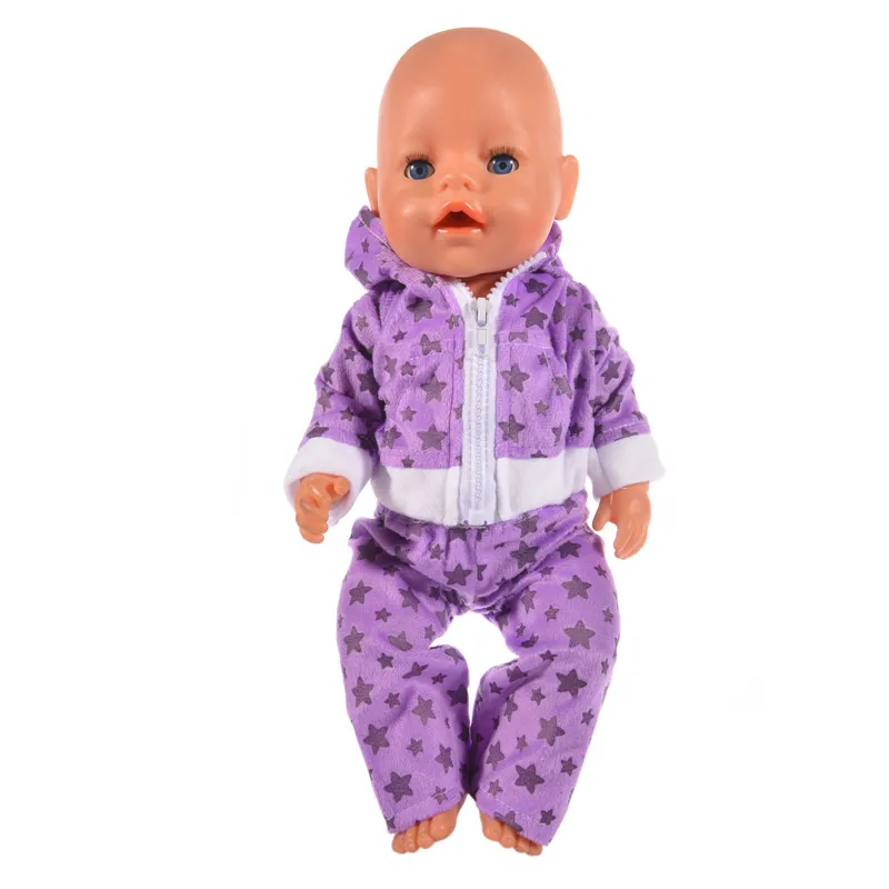 Stylish Purple Casual Sportswear Fits 43cm Newborn Baby Zap Doll &18 Inch American Girl Doll Clothes n668 american-doll-clothes