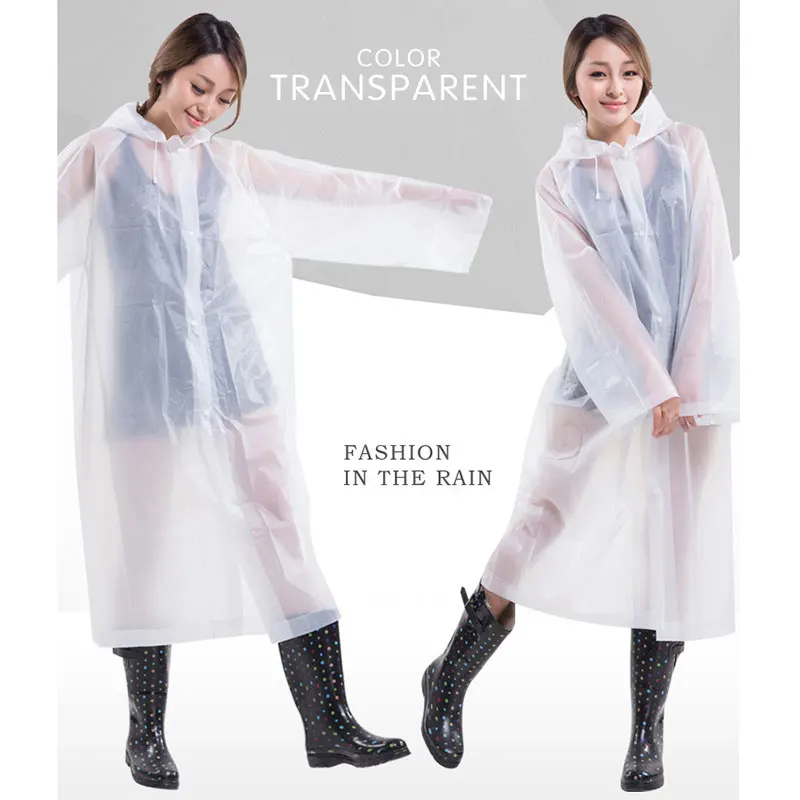 Novel Fashion Women EVA Transparent Raincoat Poncho Portable Environmental Light Long Use Rain Coat Shipping | Дом и сад