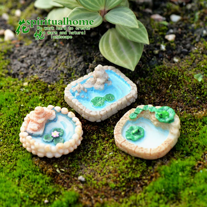 

2 Pcs Mini Pond for Mininature Succulents Potted Plant Decoration