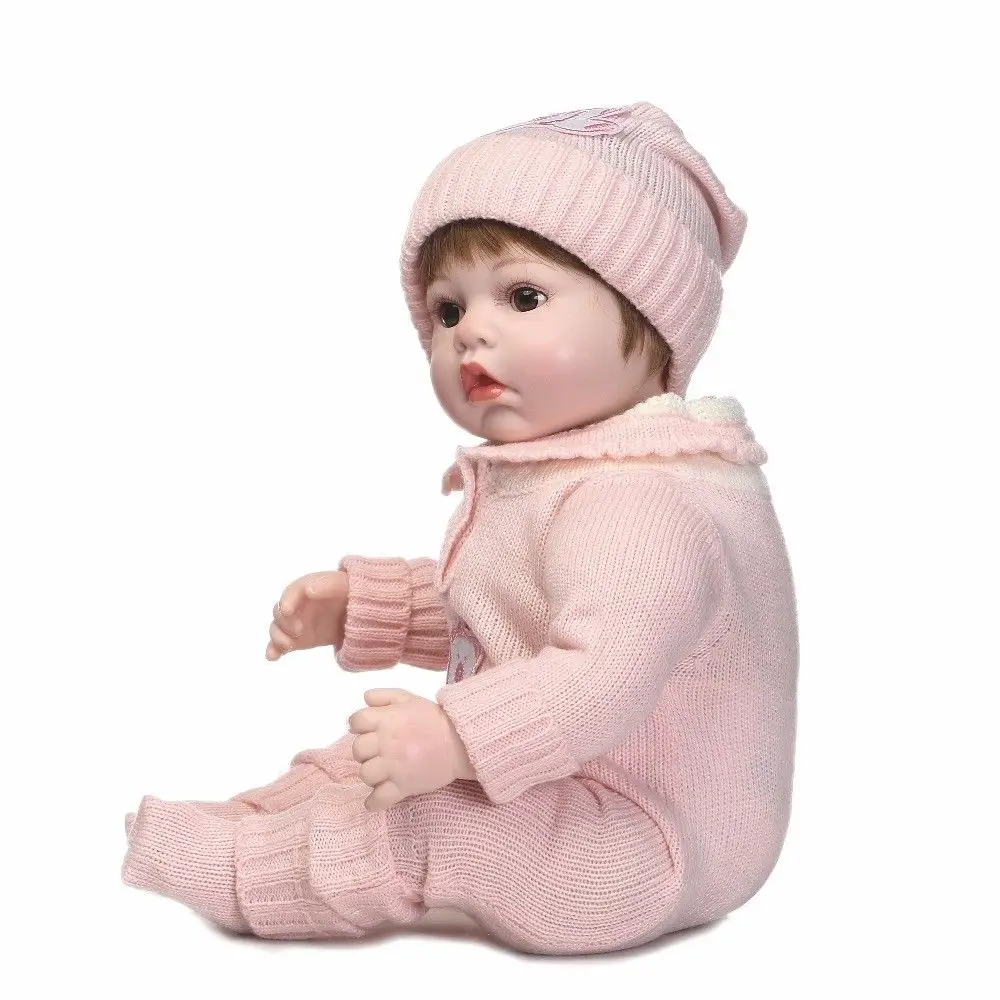 20 "Reborn Baby Dolls виниловая силиконовая Одежда для новорожденных девочек ручной работы Одежда для куклы Розовая Американская Девочка Кукла