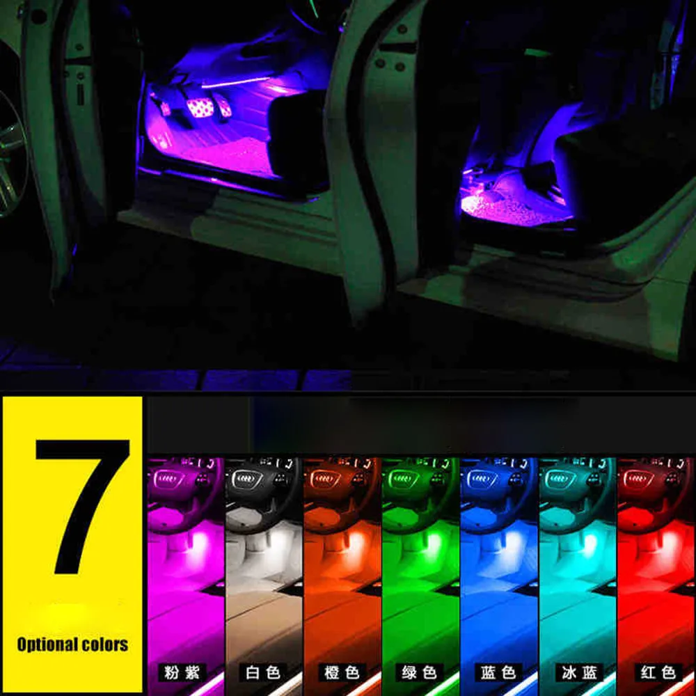 Портативный 4-х частей 48led зеленого и синего цветов для внутреннего оформления автомобиля лампа# SMT0409