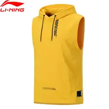 Li-Ning, мужской баскетбольный жилет BAD FIVE без рукавов, Джерси, свободный крой, 77% хлопок, 23% полиэстер, подкладка, спортивный жилет с капюшоном, AWDP231 MBS081
