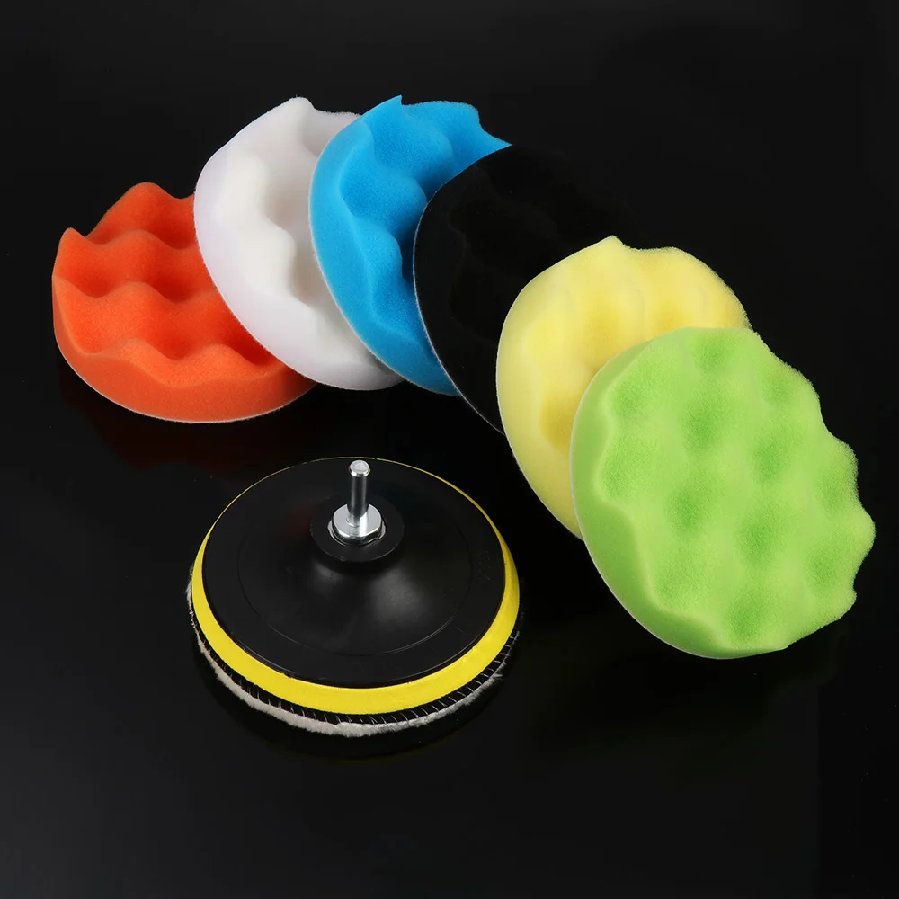 

8Pcs Car Sponge Polishing Pad Set 3/4/5/6/7 inch Buffing Waxing Pad For Boat Car Polisher Buffer Drill Wheel polisher tools