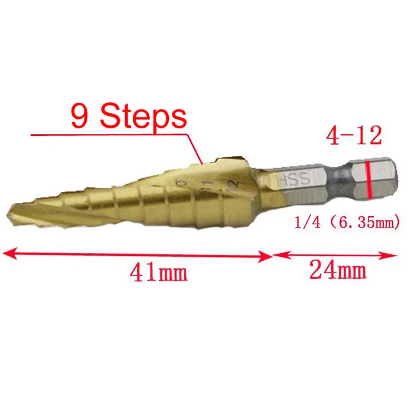 1/шт 4-12/20/32mm высокопрочная сталь, спиральное Рифленое центр сверла биты из твердого карбида аксессуары для мини-дрели Титан шаг конуса