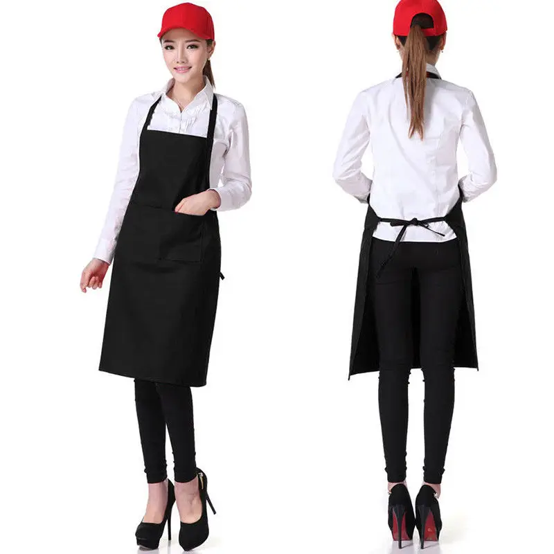 practical Fashion Ladies and Men's Polyester High Quality Durable and Reusable Kitchen Apron Baking Cooking Restaurant Apron