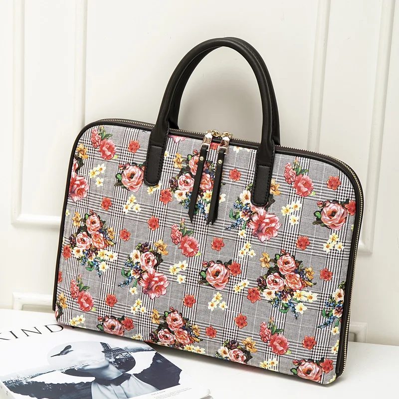 

Ladies Leather Laptop Briefcase For Ultra-thin 14.1 Inch Computer Tablet Bag Women Fashion Handbag Pochette Ordinateur Borsa Pc