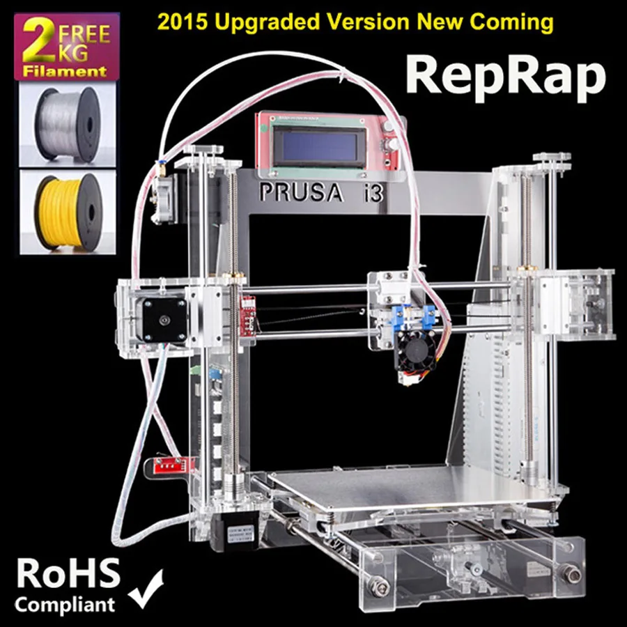 2015 Upgraded Full Acrylic Quality High Precision Reprap Prusa i3 DIY ... - 2015 UpgraDeD Full Acrylic Quality High Precision Reprap Prusa I3 DIY 3D Printer Kit With 2