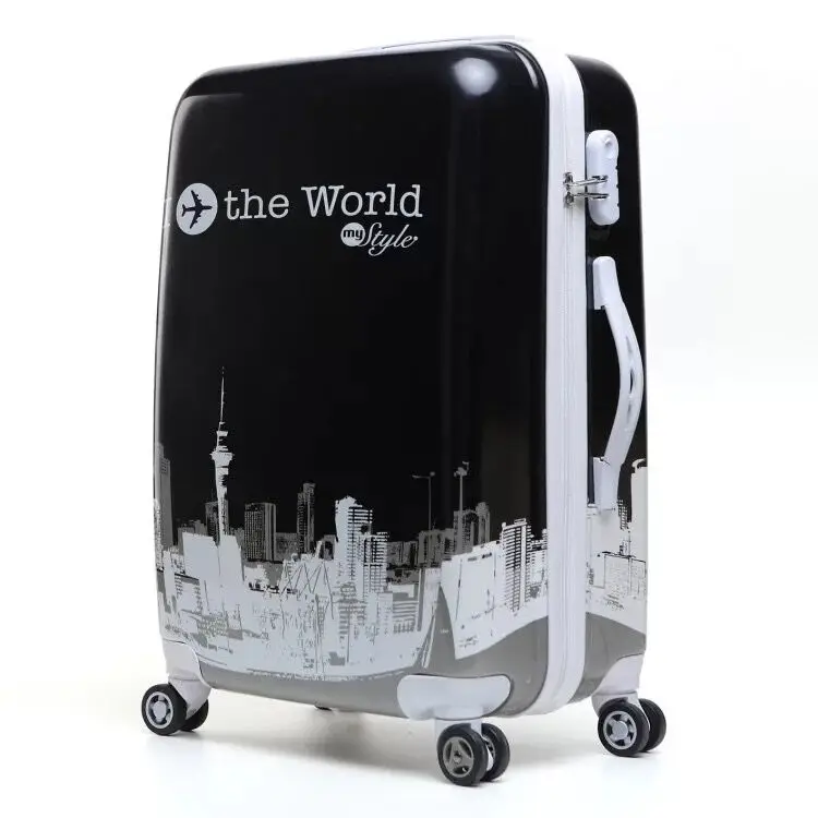 Новая мода на колёсиках, масштабных дорожных чемоданов 20/22/24/26 дюймов spinner чемодан на колесиках посадки ствол чемодан - Цвет: Style-F