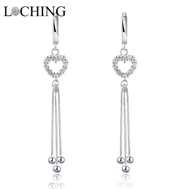 Loching Hollow Heart Earrings Tels Luxurious Long Dangle Loching Hollow Heart Earrings Tels Luxurious Long Dangle Chic Personality Prom Evening Dress