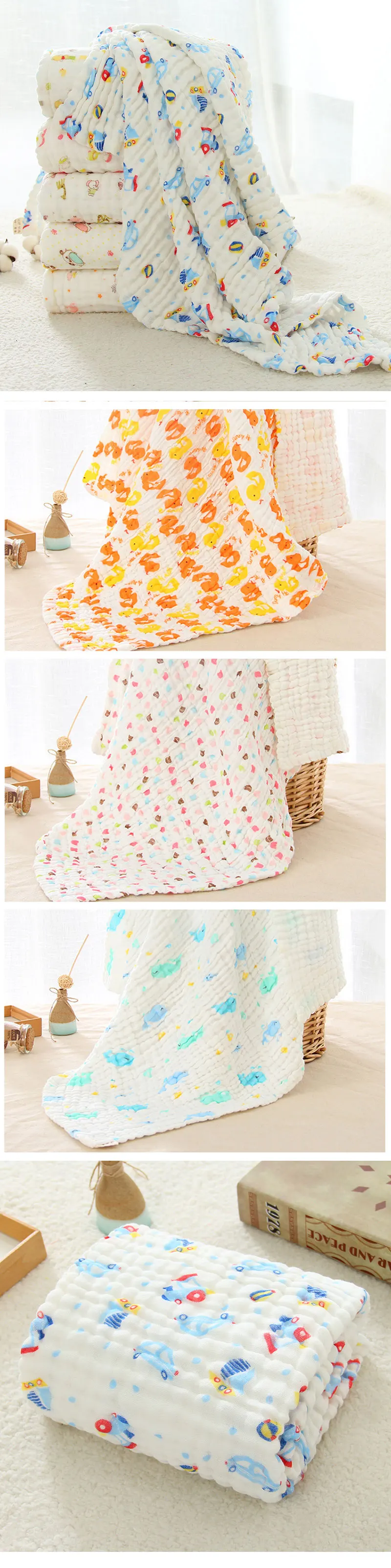 Муслин пеленание ребенка Одеяло s пеленание 100% хлопок пеленать Обёрточная бумага для новорожденных 6 Слои банное полотенце детское