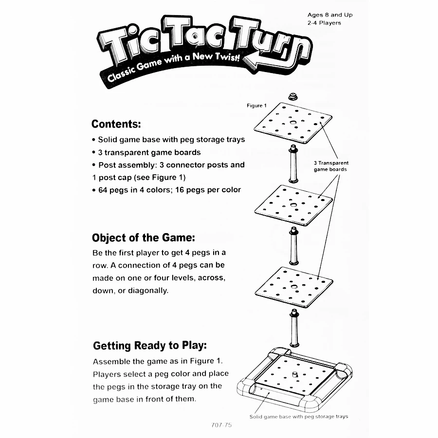 Tic Tac Поворотная игра Toe 4-в-1 Семейные настольные игры, Классическая игра с новым поворотом, Play or spin, 4-в-1 wins интеллектуальные игрушки