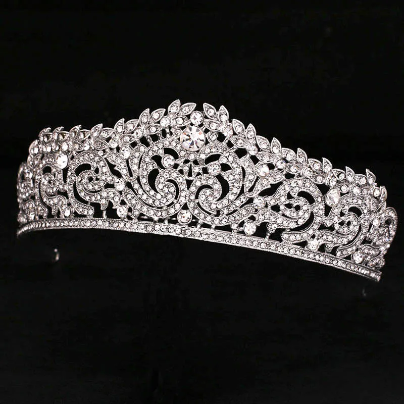 

Wedding Bridal Bridesmaid Flower Girls white plated crystal tiara crown / headband For Prom