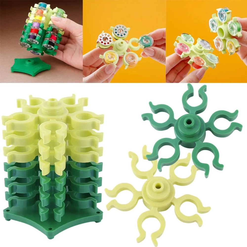 Plastic Porcupine Bobbin Holder Sewing Thread Holder Storage Green /& White