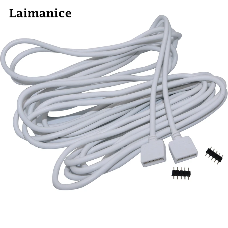 

50CM 1M 2M 3M 5M 10M 5 Pin RGBW RGBWW LED Tape Extension Female Cable Line For 5pin RGBW LED Strip Light