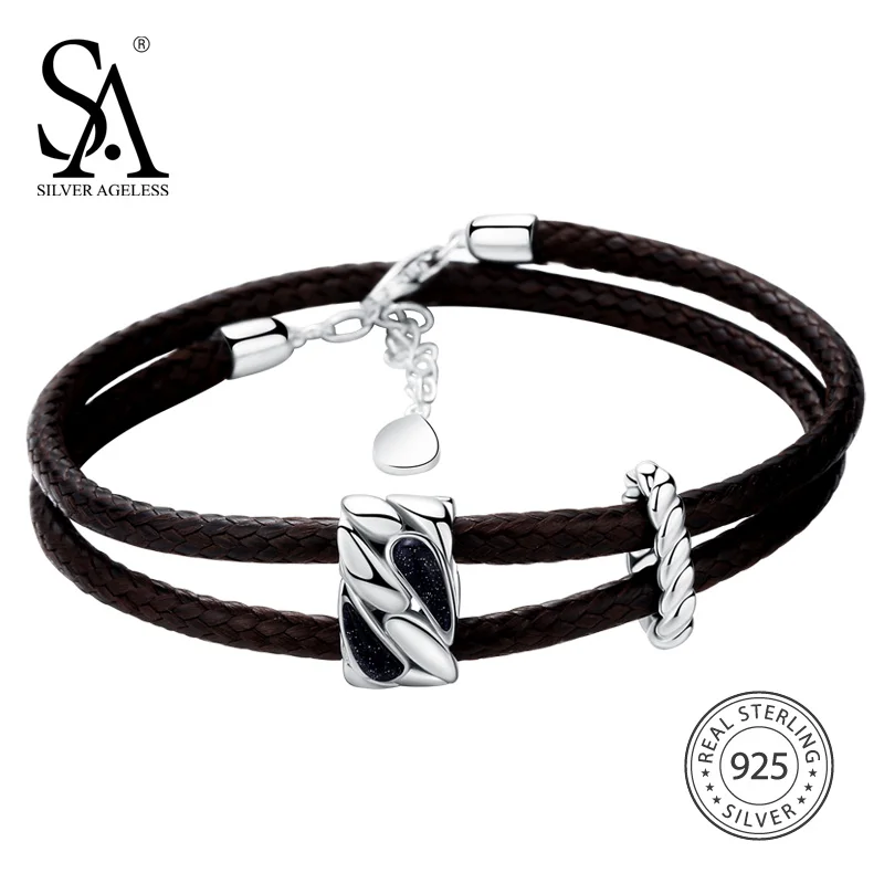 

SILVER AGELESS 925 Sterling Silver Two Layer Wax Rope Bracelets & Bangles for Women Butterfly Bracelet with Aventurine Female