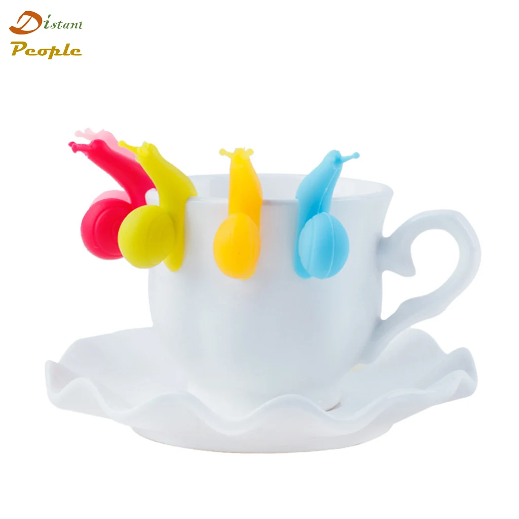 

10pcs/set Cute Snail Shape Silicone Tea Clips Cup Mug Tea Infusers Strainer Clips Party Decor Silicone Tea Bag Holder