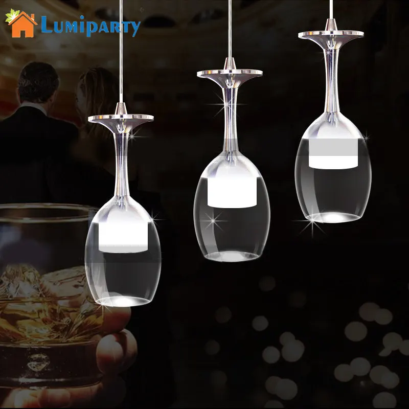 

LED Wine Glass pendant Stair lamps high 3W White/Warm light pendant led lamps led lustre light led pendant lights for Indoor Bar