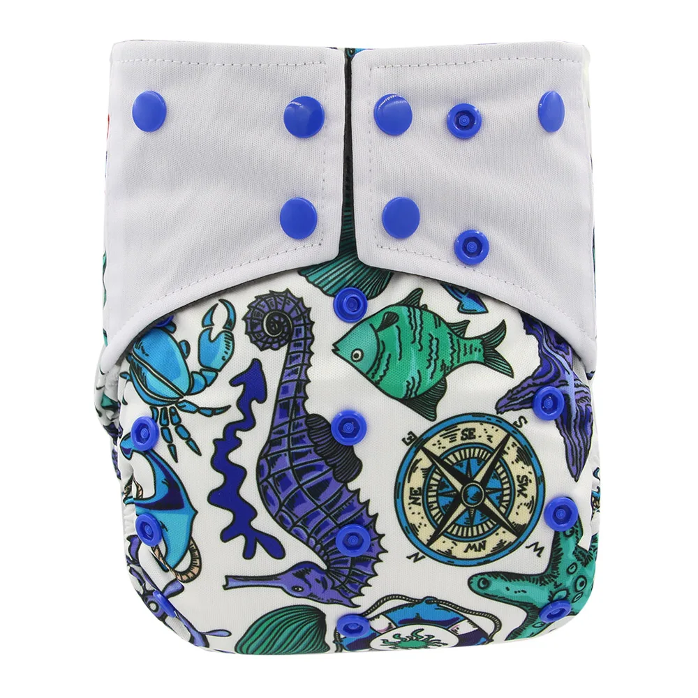 

Ohbabyka AIO Reusable Diapers Pocket Cloth Diaper Built-in Bamboo Insert Baby Nappies All-in-one Washable Baby Diapers Cover