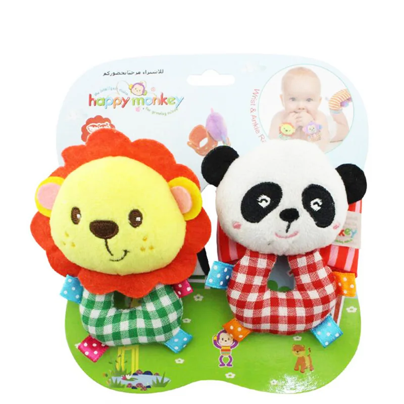 

Panda/Monkey Infant Wrist Strap/Socks Handbells Comforter Soothing toys Baby Rattle mobiles Animal Soft Lion/Elephant kids bed