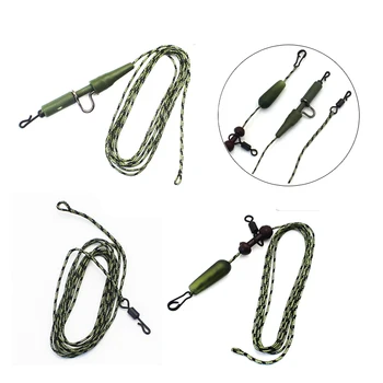 

2Pcs Carp Fishing Leadcore Ready Tied Braided Line Helicop Quick Change Swivels Snap Lead Clips Fishing Link Hair Rigs Lead Wire