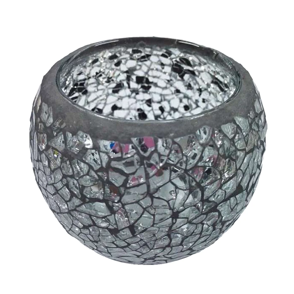 Mosaic Glass Tea Light Candle Holder Romantic Festive Decoration Lighting_D