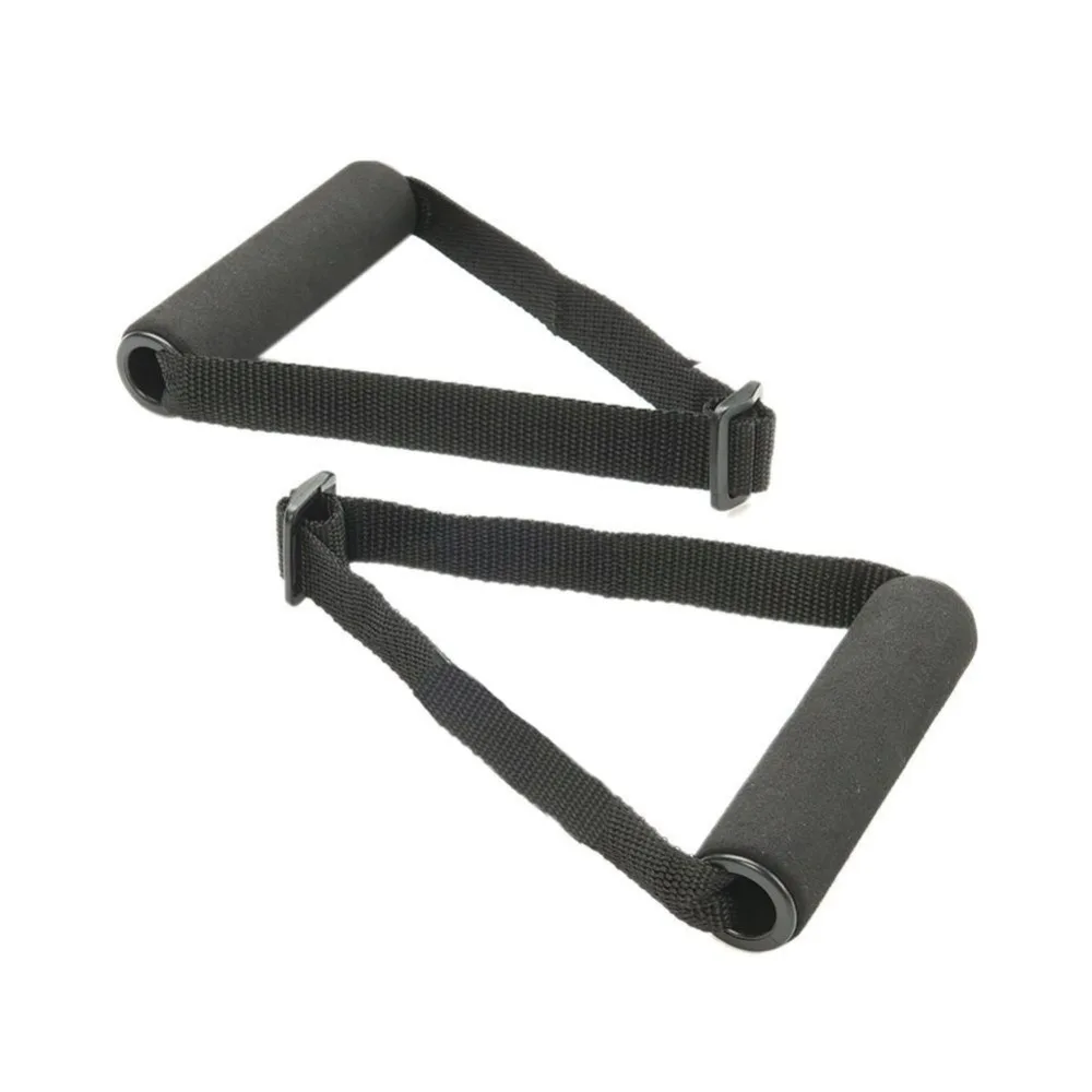 

1 Pair Sweat Resistant Flat Resistance Therapy Band Handles Gym Workout Exercise Soft Foam Band Handles Grips Fitness Equipment