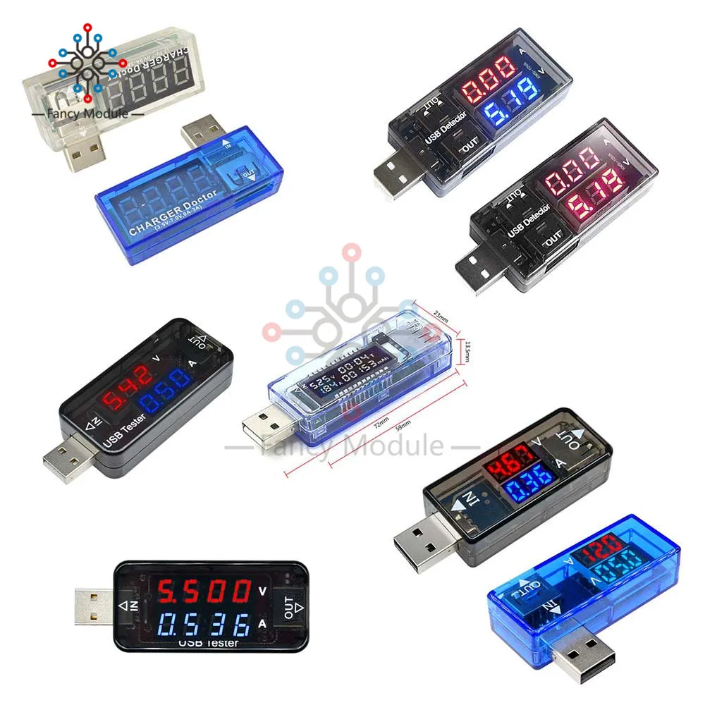 Цифровой USB вольтметр амперметр diymore измеритель напряжения емкости батареи