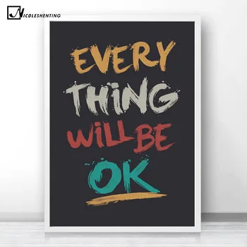 

NICOLESHENTING Motivtional Quotes Minimalism Canvas Poster Print Inspirational Wall Picture Modern Home Office Room Decoration
