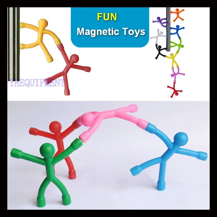 

10 or 6 Piece/Lot Fun Bendable man Magnetic tools Figure desktop game MINI Novelty Office toy for boy children gift paper parts