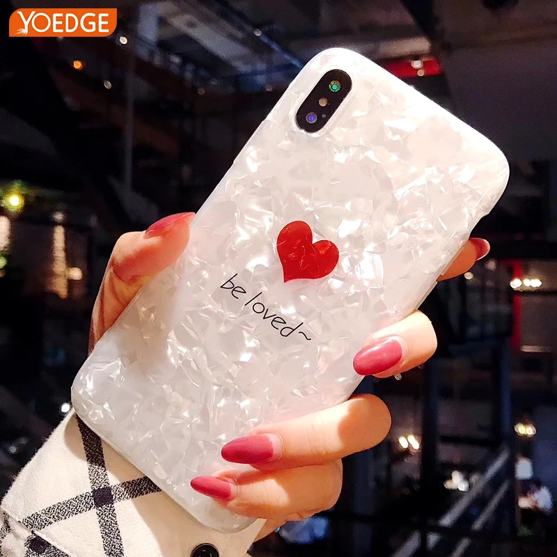 

Phone Case for iPhone X Ultrathin Durable Fashion Letter Print BE LOVED Luxury Shell Conch Cover Cases for iPhone 6 6S 7 8 Plus