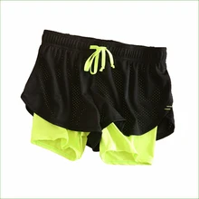 Rs05 Для женщин Фитнес Бег тренажерный зал Для женщин Шорты для женщин Сухой Быстрый двойной Слои анти утечки дышащая Спортивная Шорты для женщин