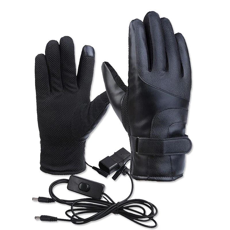 Зимние перчатки с подогревом, теплые электрические тепловые перчатки, перчатки для велоспорта, мотоцикла, перчатки для пресса, перчатки для экрана, унисекс, переключатель включения/выключения