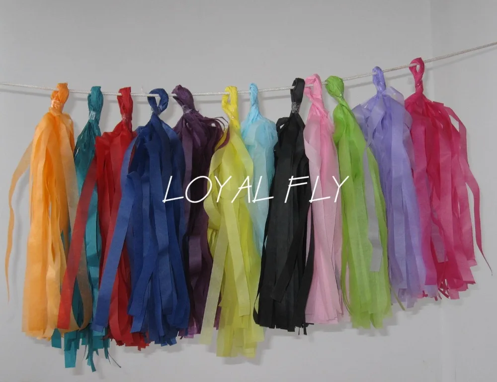 

20pcs/lot tissue paper tassel garland 4" (35cm) long 50cm wide wedding decorations holiday party decorations