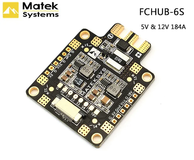 

Matek Mateksys FCHUB-6S Hub Power Distribution Board PDB 5V & 12V BEC Built-in 184A Current Sensor For RC Multicopter