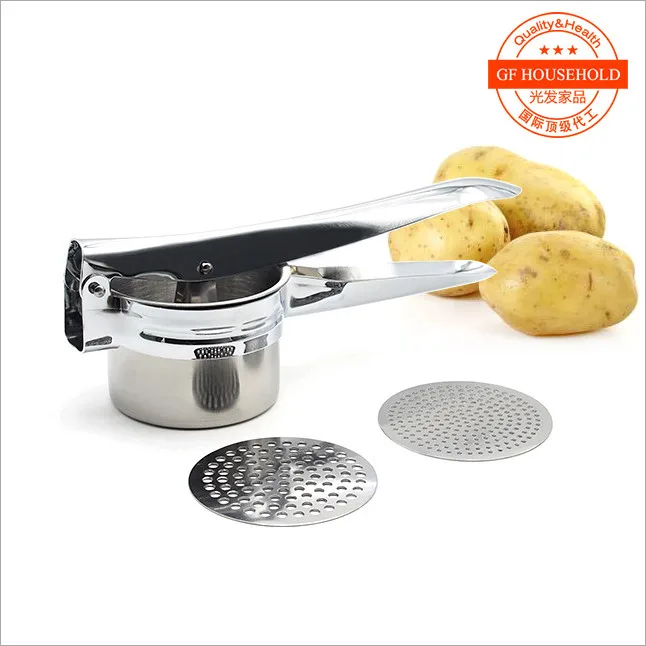 high quality Stainless Steel Potato Ricer with 2 interchangeable disks