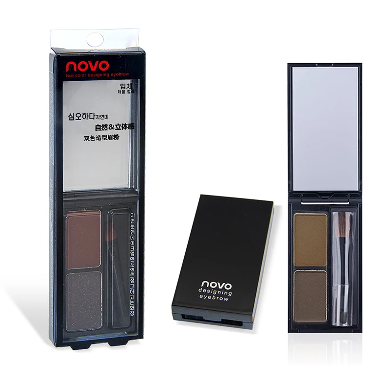 NOVO 2 Colors Eyebrow Powder Eyebrow Enhancer Eye Shadow Palette + Brush Professional Makeup Cosmetics Beauty kit NOVO 2 Colors Eyebrow Powder Eyebrow Enhancer Eye Shadow Palette + Brush Professional Makeup Cosmetics Beauty kit