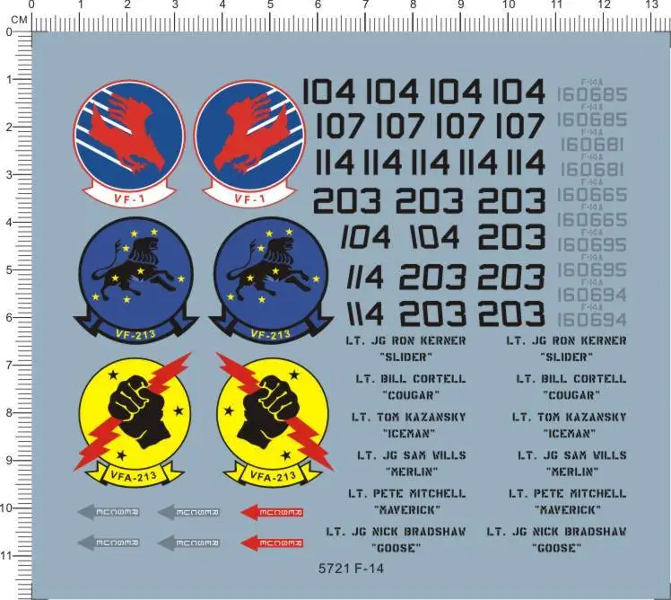 

1:48 USAF US Air Force F-14 VF-1 VFA-213 Tomcat Fighter Model Kit Marine Decal