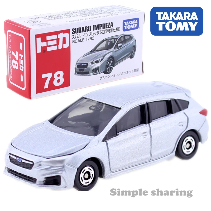 TOMICA No. 78 SUBARU Impreza литейные весы 1:60 TAKARA TOMY литые под давлением автомобильные