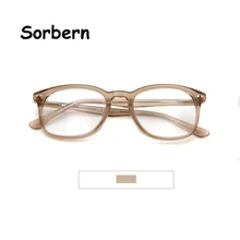 Ацетатные корейские очки оправа женские оптические очки прозрачные коричневые мужские прозрачные очки заклепки винтажные оправа для очков, при близорукости