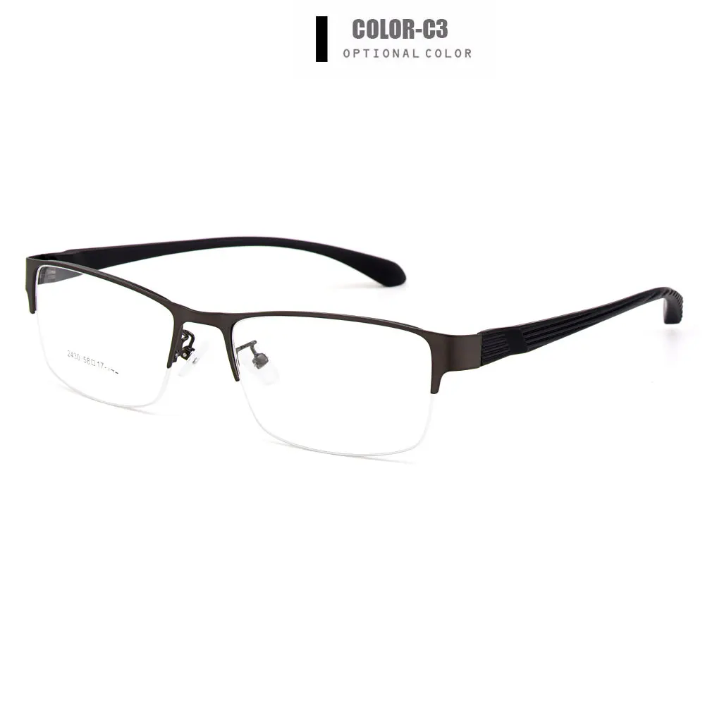 Gmei оптические мужские полуоправы из титанового сплава, оправа для очков для мужчин, очки с гибкими ножками, IP очки с гальваническим покрытием Y2430 - Цвет оправы: C3