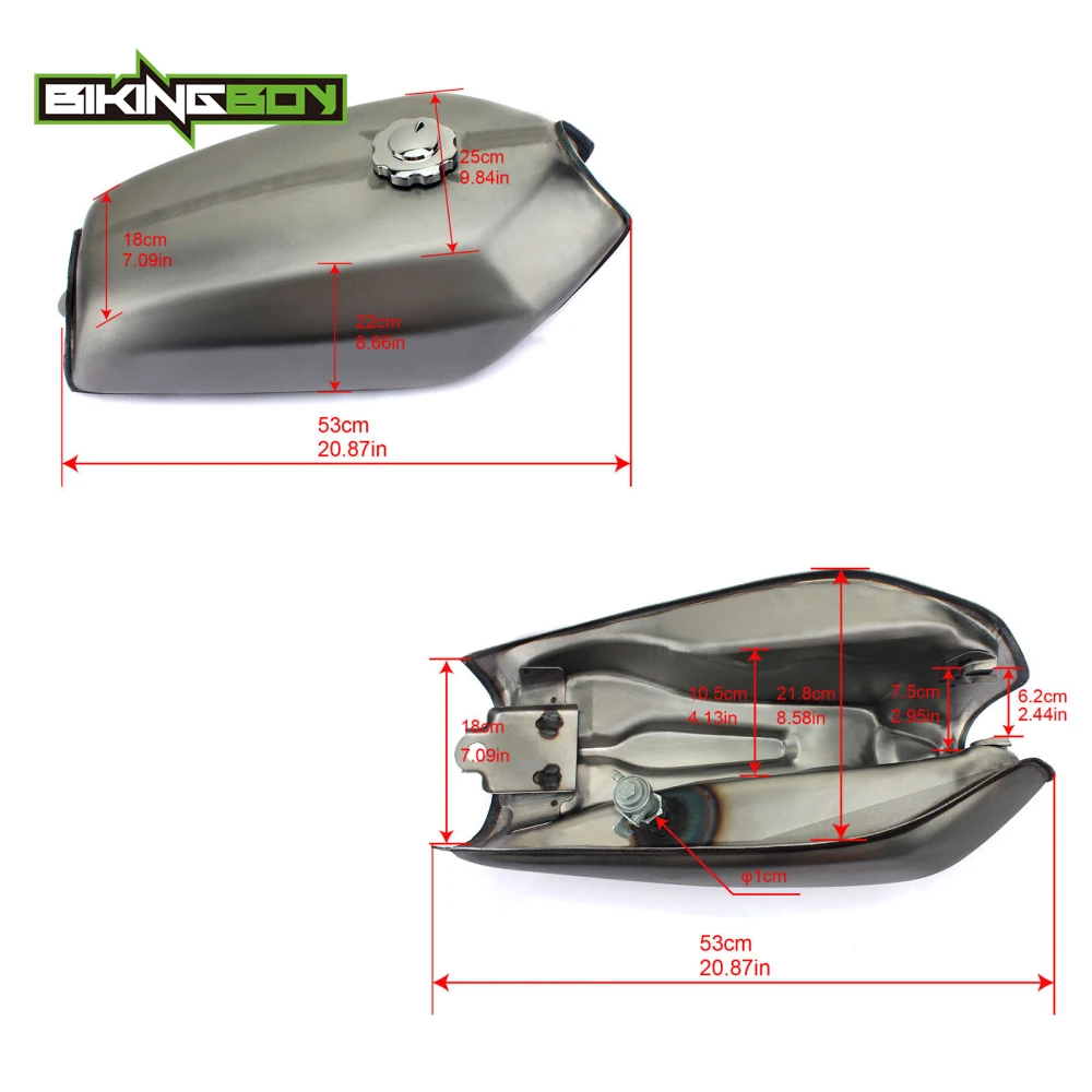 BIKINGBOY Cafe Racer винтажный газовый топливный бак 9L 2.4Gal для Honda CG125 CG125S CG250 CG 125 250